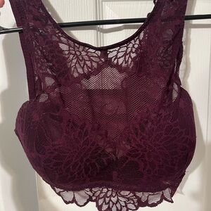 PINK brand maroon bralette, size small! Only worn once!